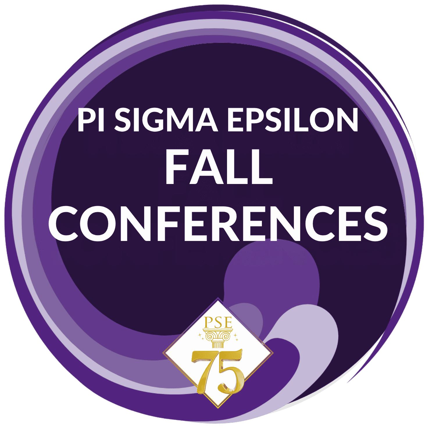 Pi Sigma Epsilon Fall Conferences logo with PSE 75th anniversary emblem