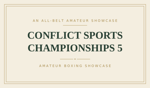 Conflict Sports Championships 5 amateur boxing showcase banner